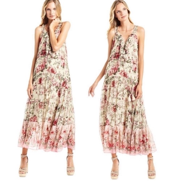 SECRET Mission Emmeline Romantic Floral Boho Chic Maxi Dress NEW Size Small NEW - Picture 5 of 13